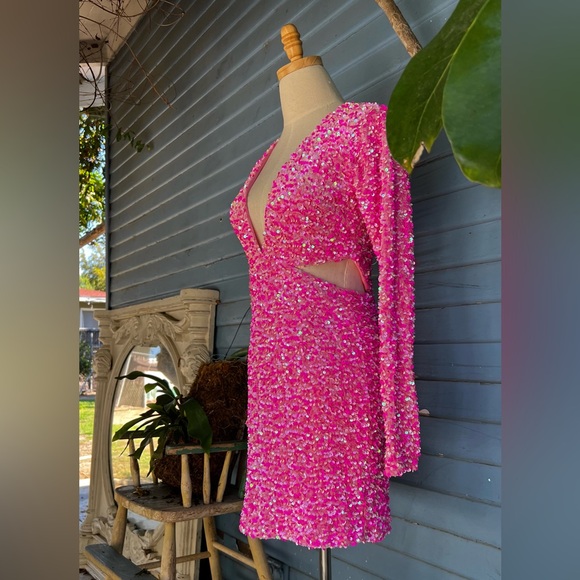 Petal and Pup Pink Sequin Mini Dress - Picture 2 of 6